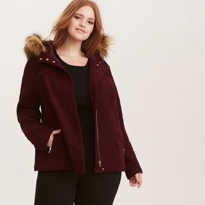 Torrid Wool Faux Fur Jacket